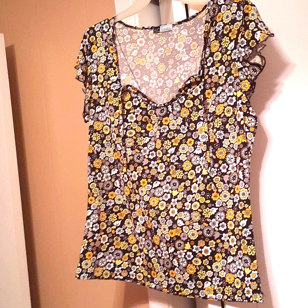 Shirt,yellow, black, & white size small